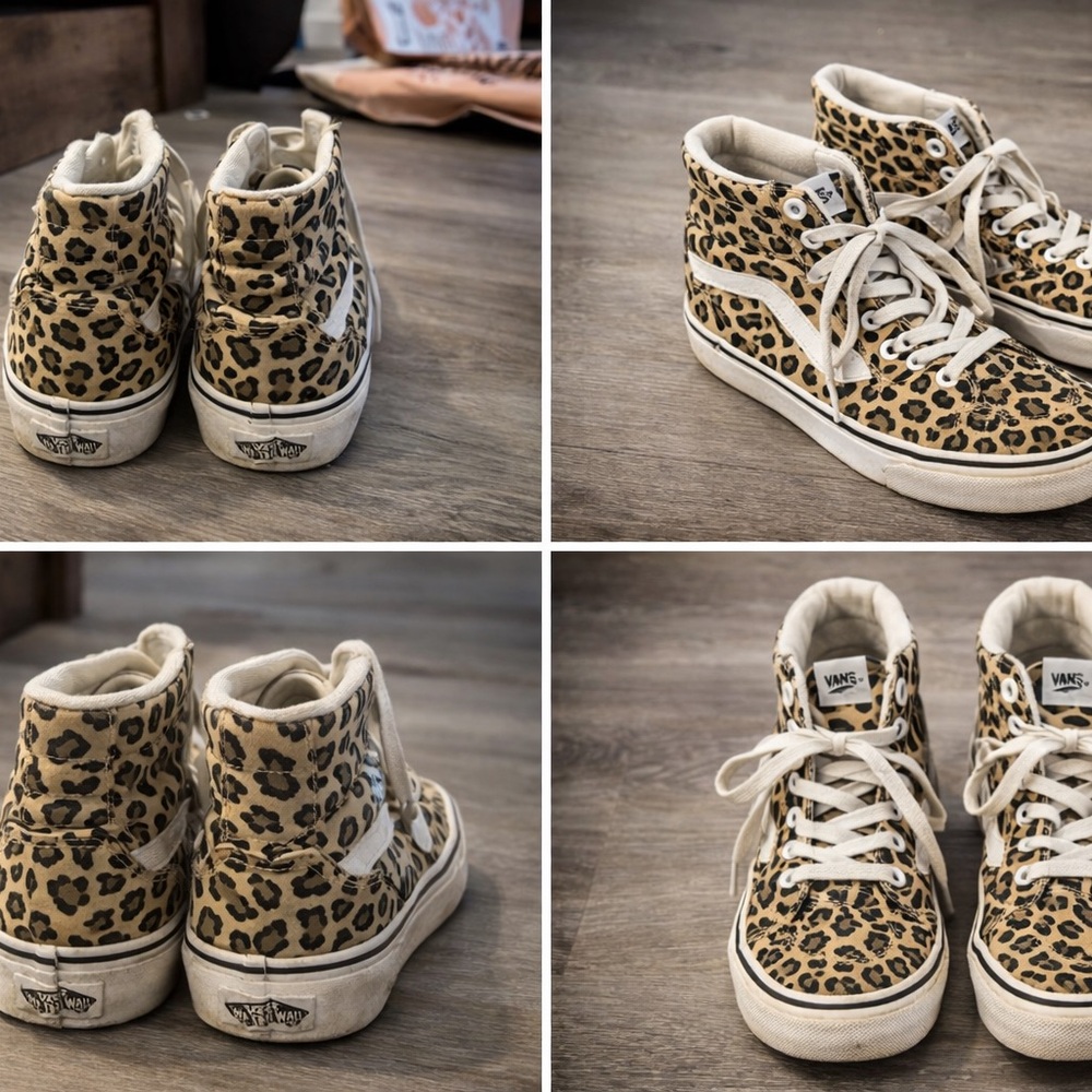 Vans High-Top Sneakers with Leopard Pattern